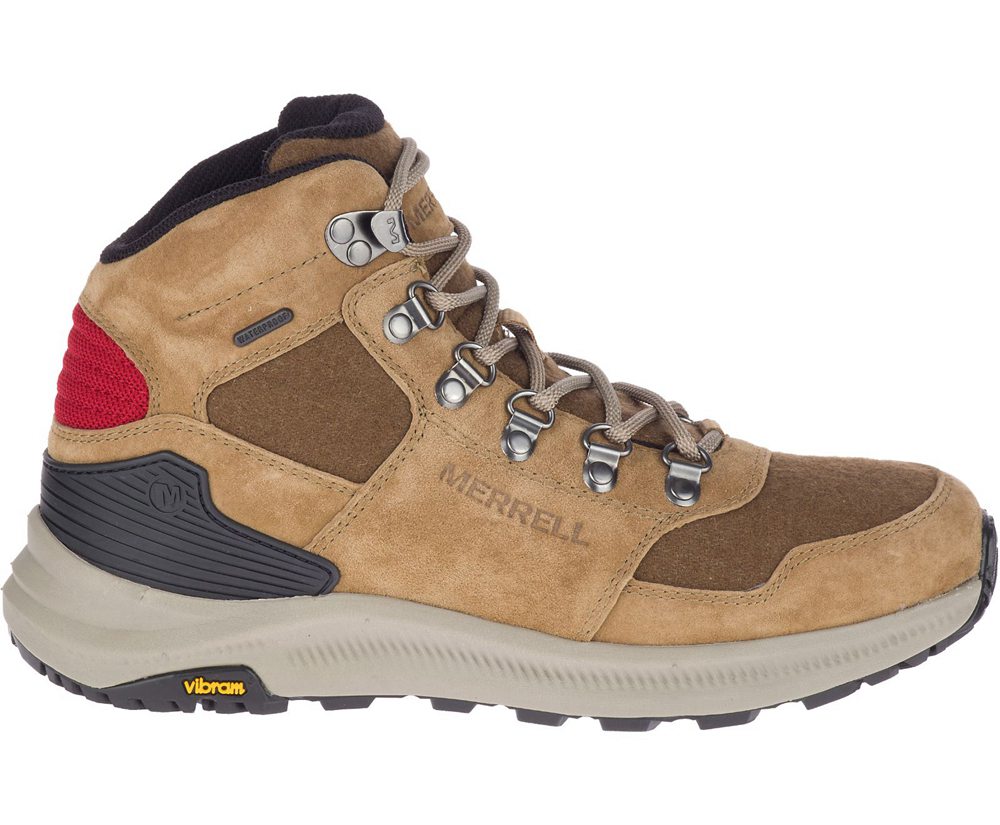 Kozaki Merrell Damskie Brązowe - Ontario 85 Wool Mid Waterproof - 871930-PMR